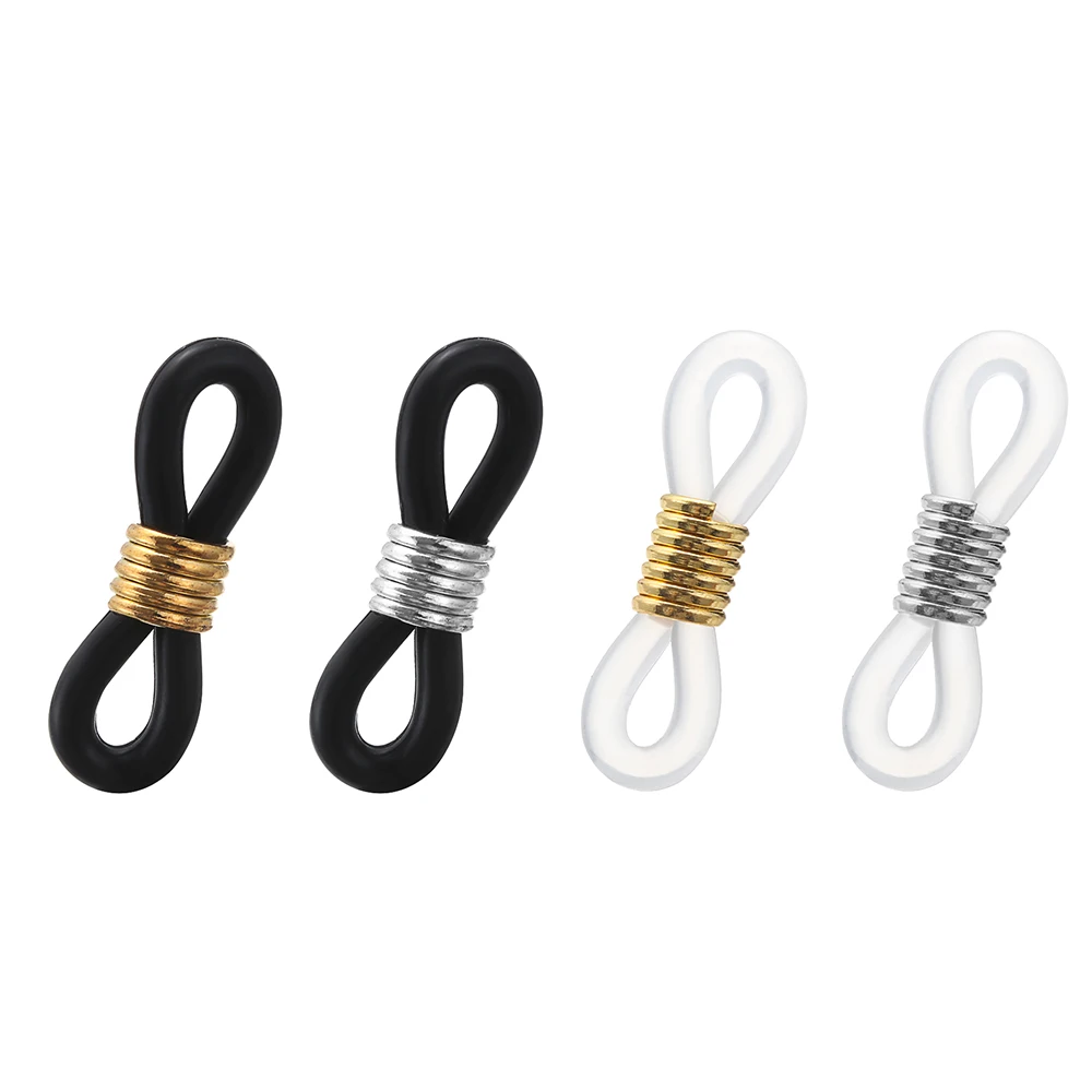 50PCS Anti Slip Eyeglass Chain Ends Retainer Adjustable Rubber Eyeglass