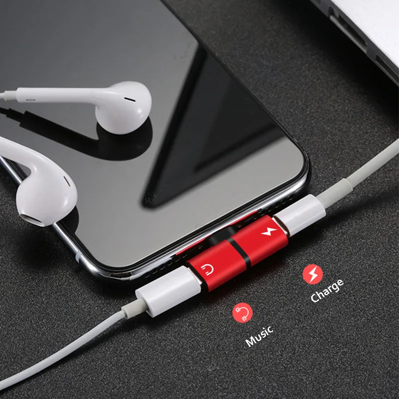 Адаптер IOS для iPhone 7 8 Plus X XS MAX Adaptador iPhone OTG 2 в 1 два порта адаптеры для наушников зарядное устройство аудио сплиттер