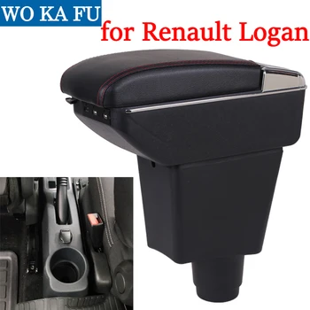 

For Renault Logan armrest box caja universal car center console caja modification accessories double raised with USB