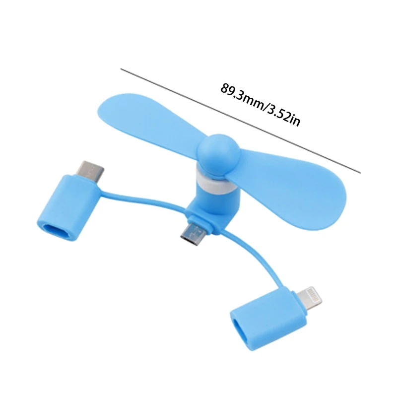 3-In-1 Mini Mobile Phone Fan Portable Ponsel Fan Hemat Energi Tak Bersuara Kreatif USB Kipas Kecil untuk perjalanan Luar Ruangan Kantor