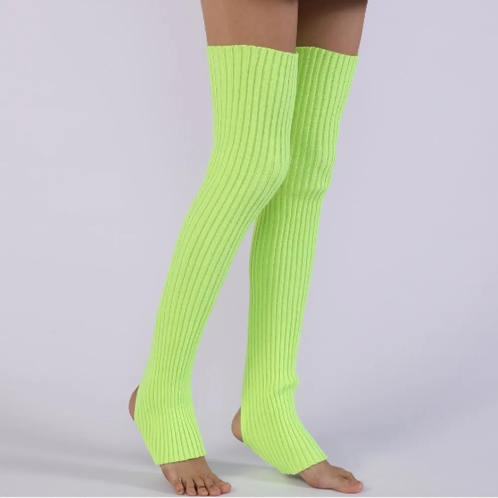 Ladies Winter Step on the foot socks Knitted Leg Warmers Boot Cuffs Trim Toppers Candy colors Long Leg Warmers ST014