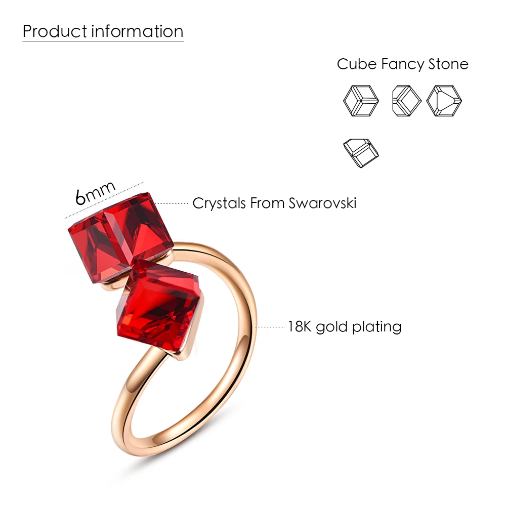 Malanda, кристаллы от Swarovski, открытые кольца для женщин, новая мода, розовое золото, женские кольца для свадебной вечеринки, ювелирные изделия, подарок для девочек