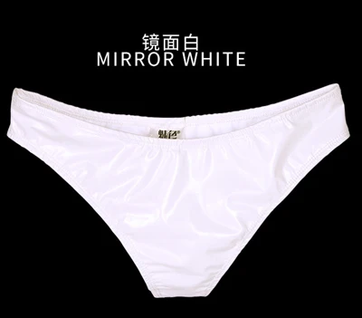 mirror white Сексуальные яркие цвета Wetlook ПВХ латексные стринги женские стринги сексуальные стринги Стринги женское белье стринги T-back трусы танга Bragas - Цвет: mirror white