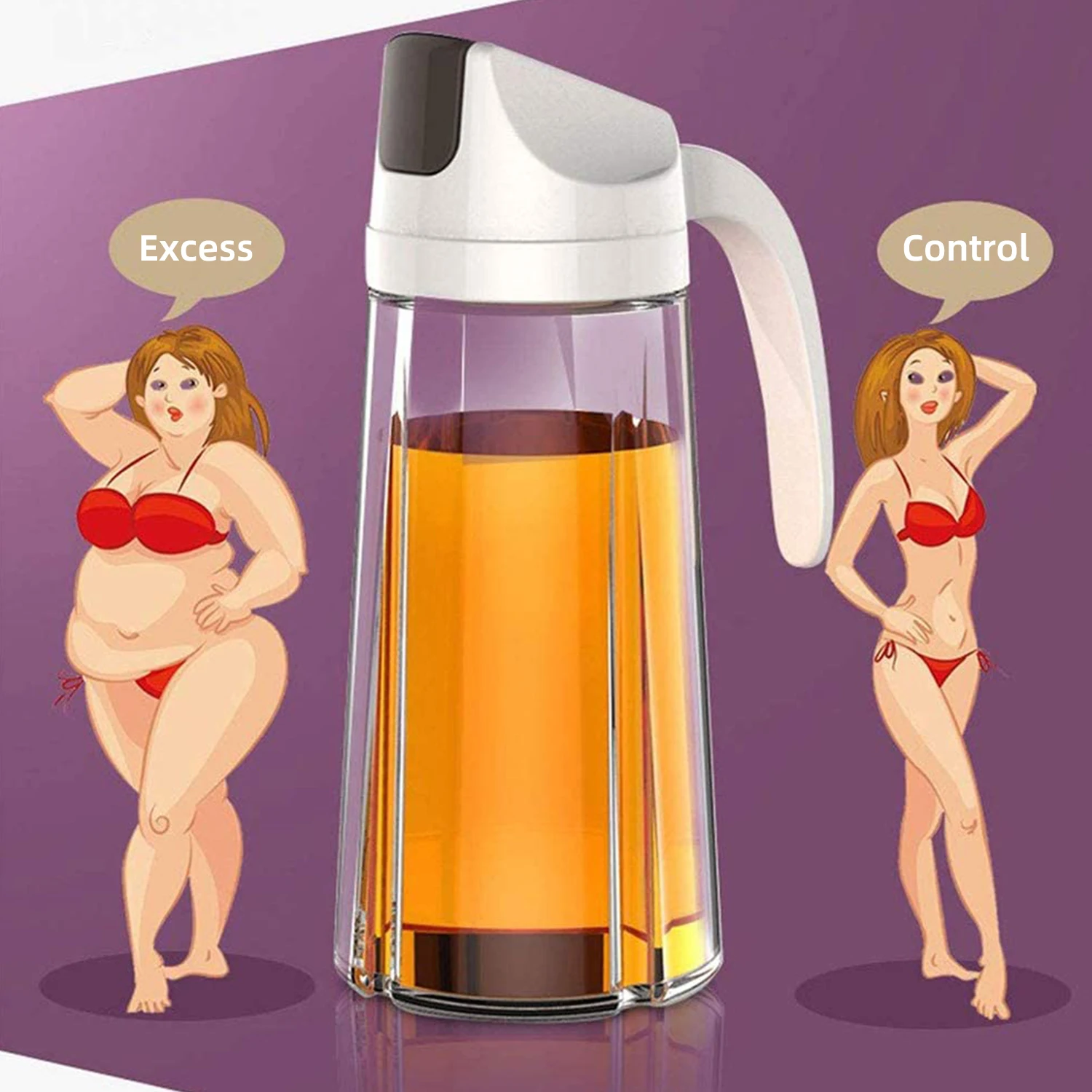 Oil dispenser obelix olive oil vinegar glass cruet auto flip container