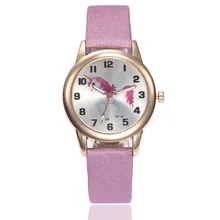 Детские модные часы с милым мультяшным единорогом, женские наручные часы с кожаным ремешком, классические цифровые часы для девочек и мальчиков, женские часы, Детские кварцевые часы