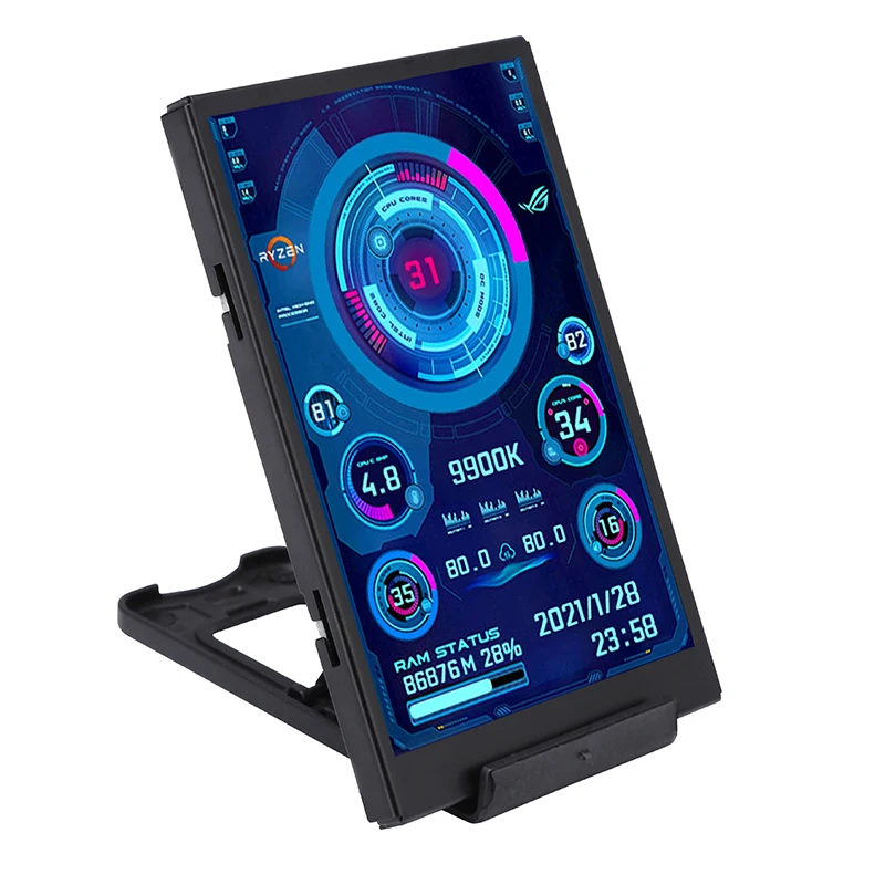 Polegada Ips Tipo-c Tela Secundária Computador Monitor Cpu Gpu Ram Hdd Usb Display para Livremente Aida64 3.5 Acessórios p/ quadro de demonstração - Imagem 2