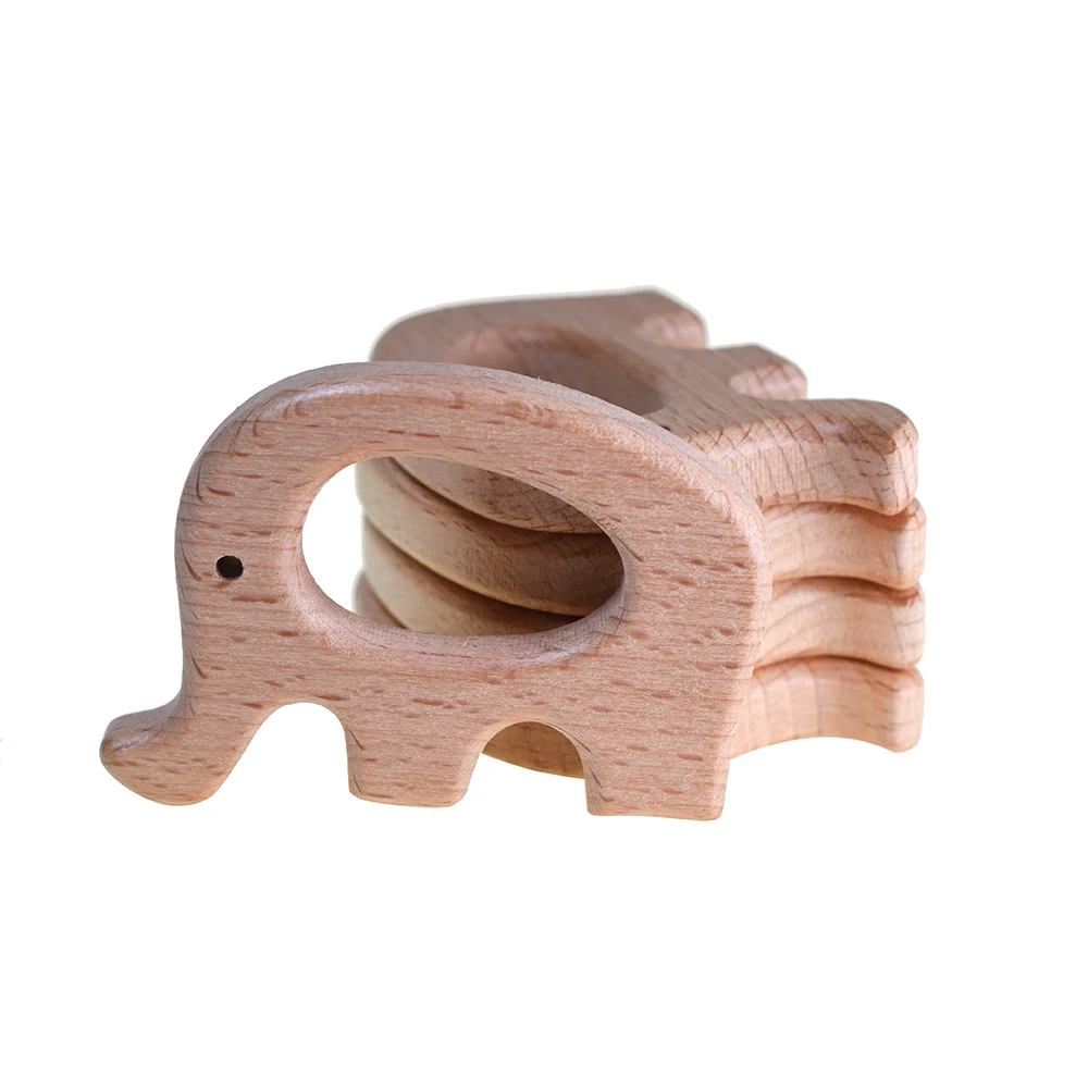 Beech Wooden Elephant Teether -   (1)