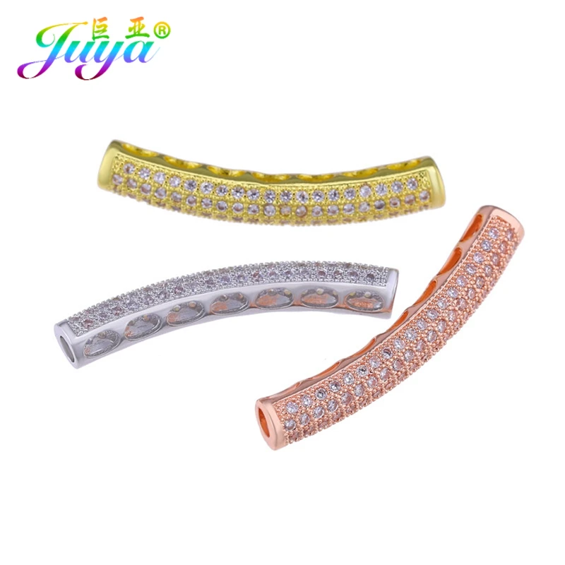 Juya DIY рукоделие Аксессуары материал полые золотые изогнутые трубки бусины для