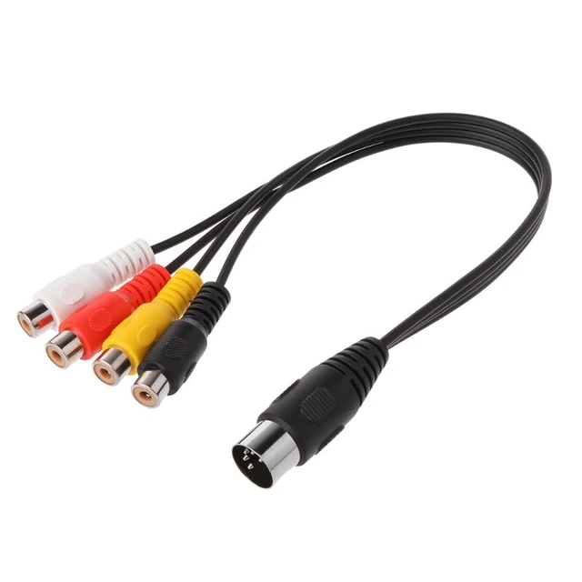 5 Pin Male Din Plug to 4 RCA Phono Female Plugs Audio Adapter Cable Wire  conversion