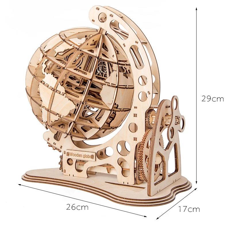3D Wooden Globe 6