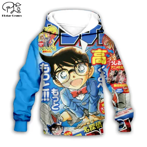 Kid Baby toddler kawaii boys clothing Detective Conan 3D Hoodie cartoon New anime print Sweatshirt/jacket girl pant child
