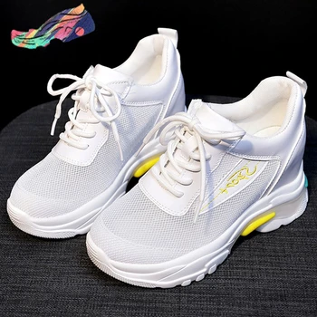 

DORATASIA Women Round Toe Lace Up Platform Casual Shoes 2020 Spring Sneakers Women Classic Solid Mesh Sneakers