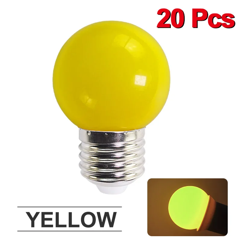 Светодиодная лампа E27 Светодиодная лампа Bomlillas AC 220V 3W красочные Глобус лампада Led 2835 SMD led светильник вспышки светильник 3 Вт G45 светодиодный Домашний Светильник ing 20 штук - Испускаемый цвет: Yellow