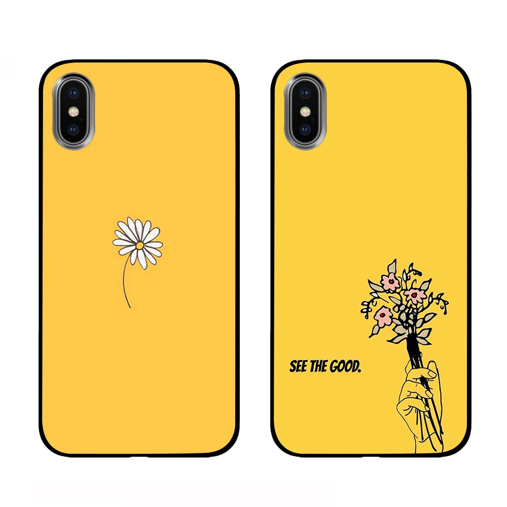 Потрясающий милый желтый художественный дизайн для iPhone 5 5S SE 6 6s 7 8 Plus X XS Max XR чехлы