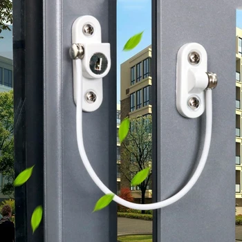 

6Pcs Window Security Chain Lock Window Cable Lock Restrictor Multifunctional Window Lock Door Security Guard for Baby Safety