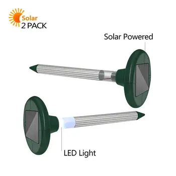 

2Pcs Mole Rat Repellent Solar Ultrasonic Repeller Spike Garden Pest Deterrent Outdoor Ultrasonic Pest Repeller Mouse Trap Device