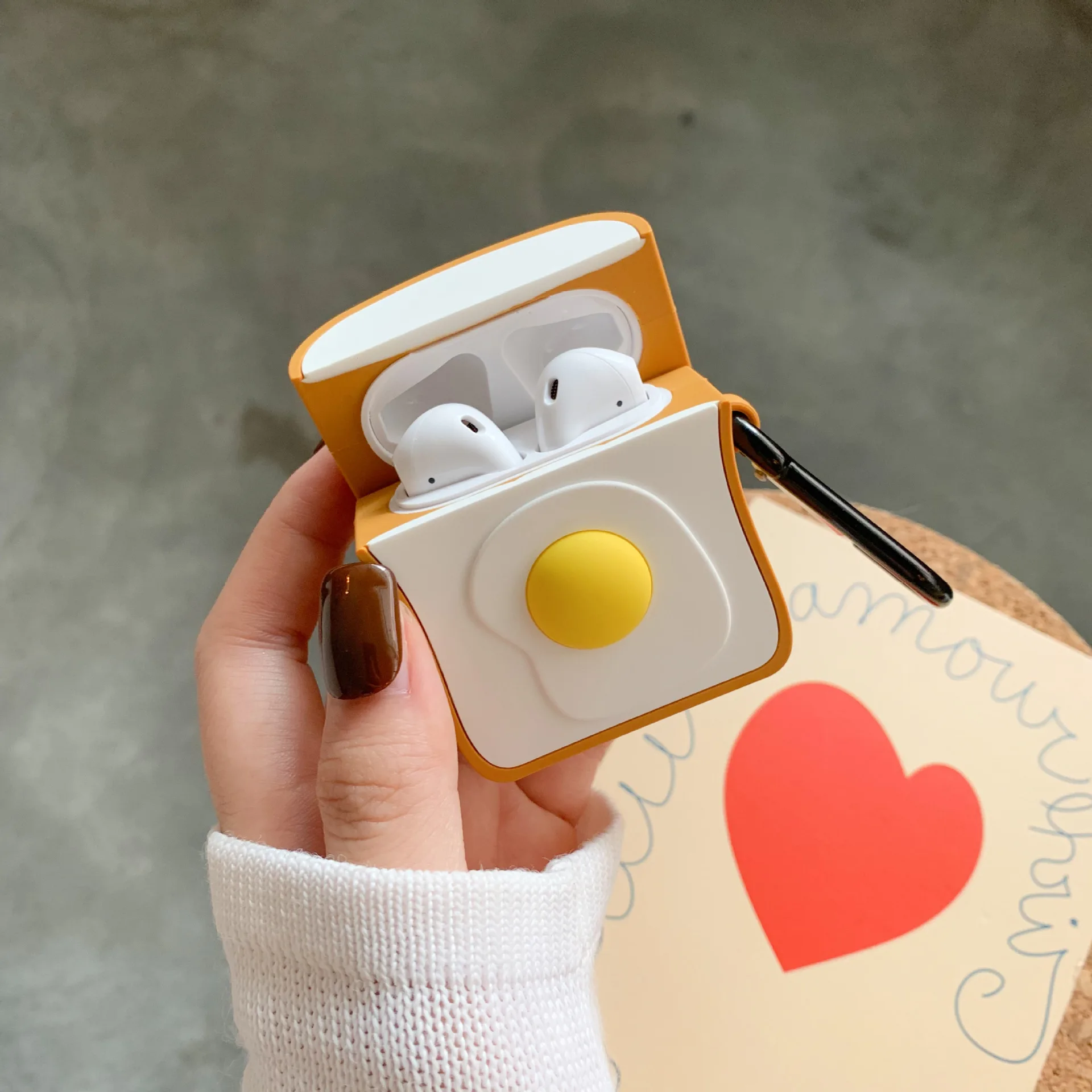 

Cute Cartoon For Apple AirPods Case Soft Silicone Toast Pouch Egg Bluetooth Wireless Headset Set Drop Protect For AirPods Case