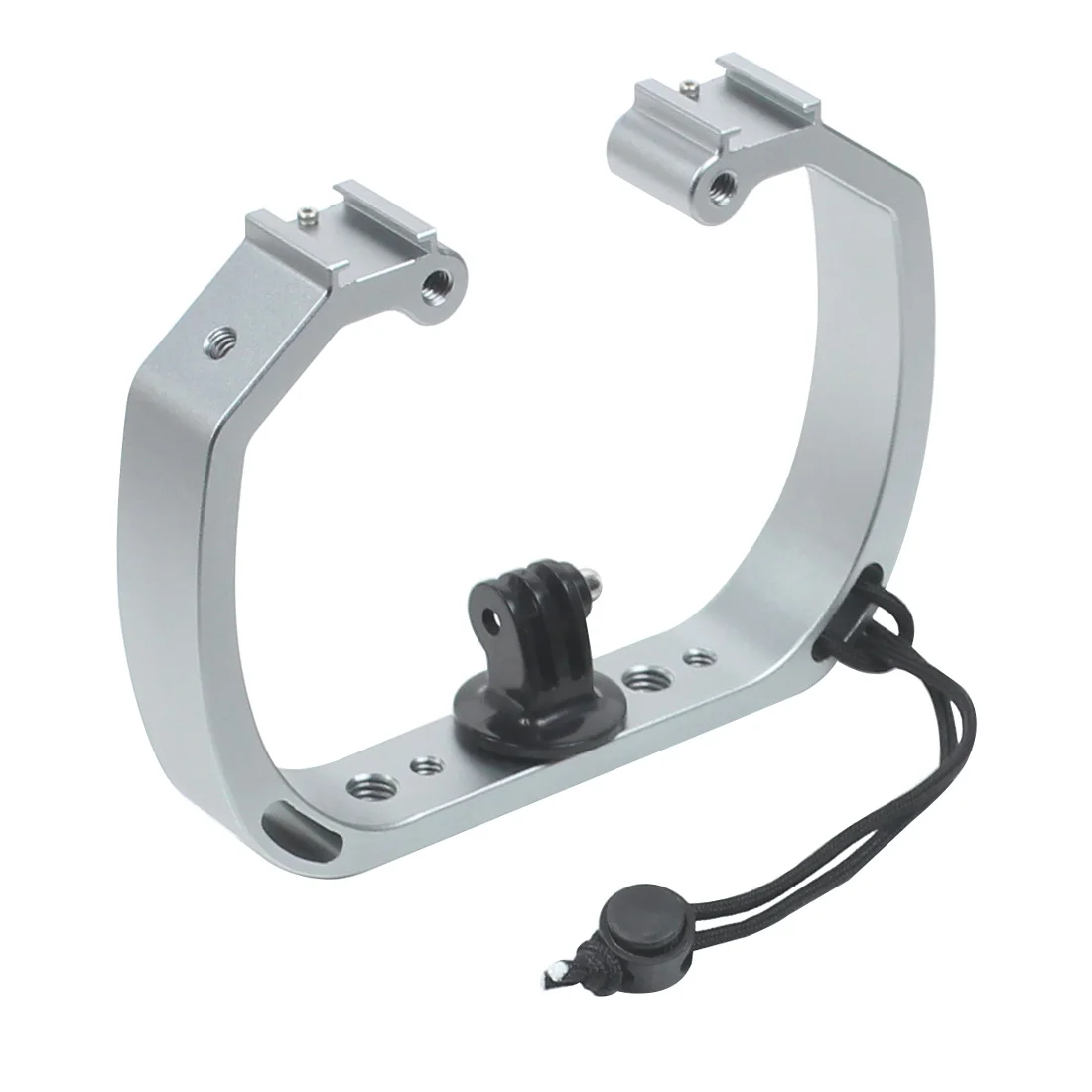 

FEICHAO Dual Handheld Camera Holder Tray Stabilizer Cold Shoe for Mic Flash Light For GoPro 11 10 9 8 Action Camera Underwater