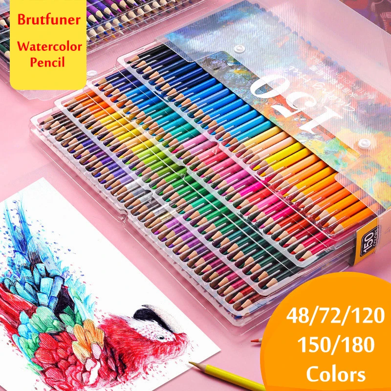 Günstig Brutfuner 48 72 120 150 180 Aquarell Bleistifte Holz Farbigen Bleistift Set Lapis de cor Malerei geschenke für kinder Kunst Schule Liefert