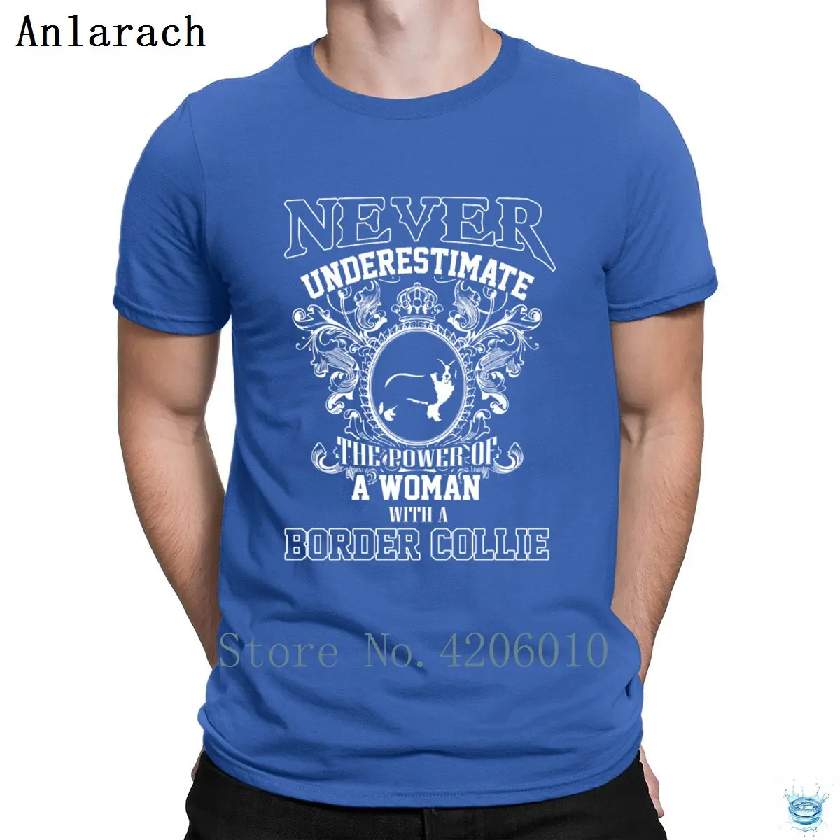 Royalblue Border Collie футболки комический дешевые уличная футболка для мужчин слоган письмо Индивидуальные - Цвет: Royalblue