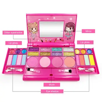 

Fashion Kids Cosmetics Make Up Set Safe Washable Kids Makeup Set Box Beauty Pretend Play Toys For Girl Baby Toys