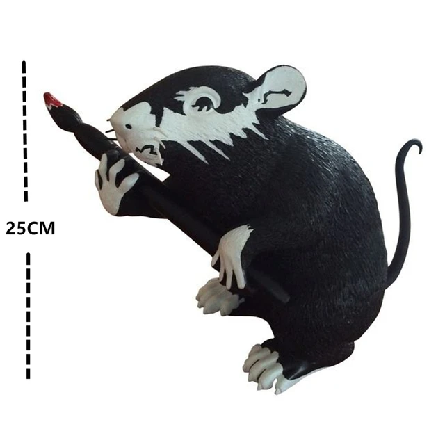 Street Art Black White | Banksy Sculptures Rat | Resin Home Decor 