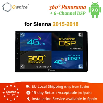 

Ownice k3 k5 k6 GPS Navi 8 Core 9" Head Unit Android 9.0 For TOYOTA Sienna 2015 4G LTE 360 Panorama DSP SPDIF Autoradio Player