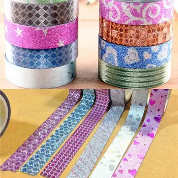 

Creative DIY frosted gold powder tape color flash tape and book DIY paper decorative random hand tape colors stickers Z1Z3