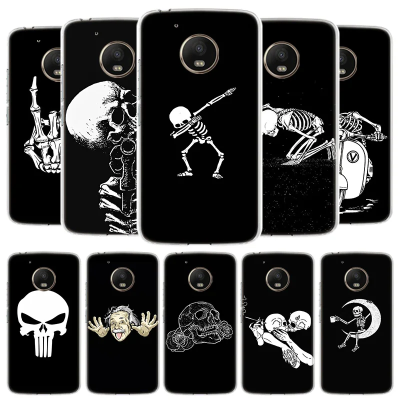 Spooky Забавный чехол с черепом для телефона Motorola Moto G8 G7 G6 G5S G5 E4 Plus G4 E5 E6 Play Power One Action EU