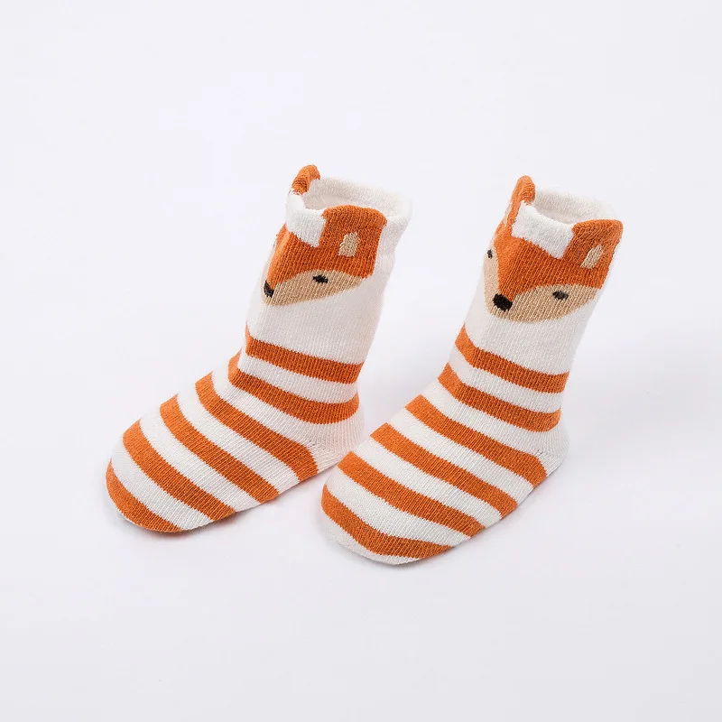 Носки для новорожденных нескользящие носки-тапочки детские носки с рисунками полосатые носки для малышей