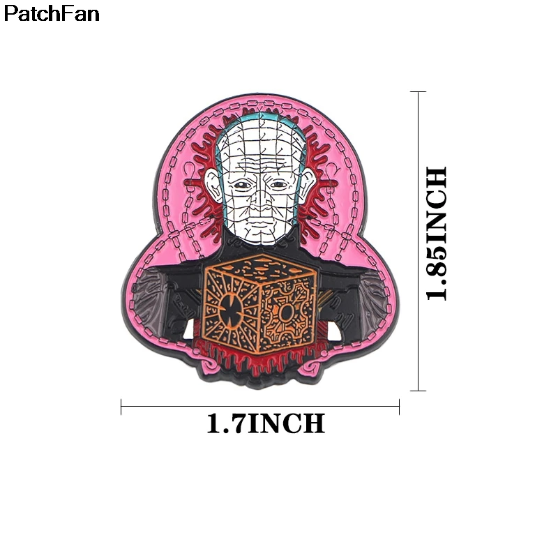 Patchfan Hellraiser ужас цинк галстук мультфильм булавки броши для рюкзака, одежды для мужчин женщин шляпа Декоративные значки медали A2476