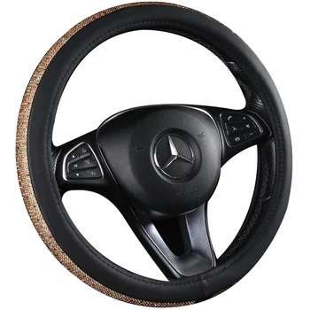 

Carbon fiber car leather steering wheel cover Car for Audi Old A4 B7 B8 A6 C6 2004-2011 Q5 2008-2012 Q7 2005-2011