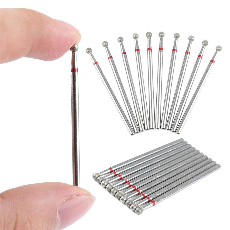 New 10 Pcs 2.35mm Shank Diamond Grinding Bur Drill Bits for Dental Grinding Wheel Shape Burs Dental Polishing Burs Toiletry Kits