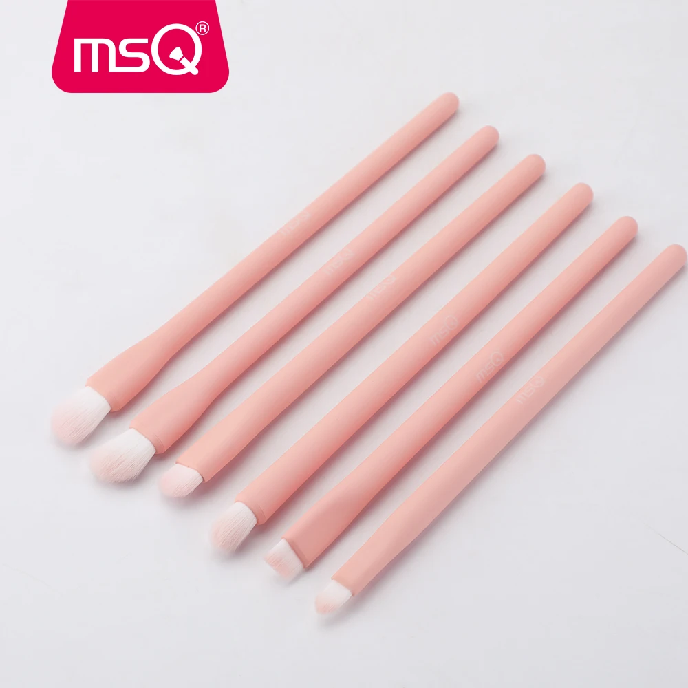 

MSQ 6PCS Eyes Brush Eyeshadow Makeup Brushes Set Blending Eyebrow Lip Nose Shader Eye shadow Brush Kits Pink Make Up Tools