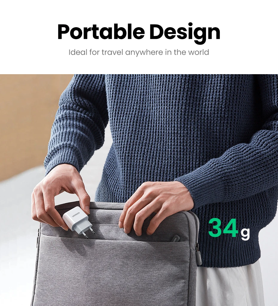 Củ sạc nhanh Ugreen 20W PD3.0, QC4.0 CD241