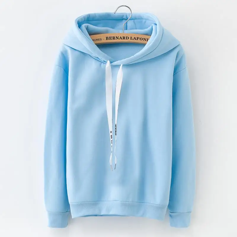 Autumn Winter Fleece Harajuku Pullover Solid Thick Loose Women Hoodies Yellow Ladies Sweatshirts 2 Female Casual Coat - Цвет: XAM48F