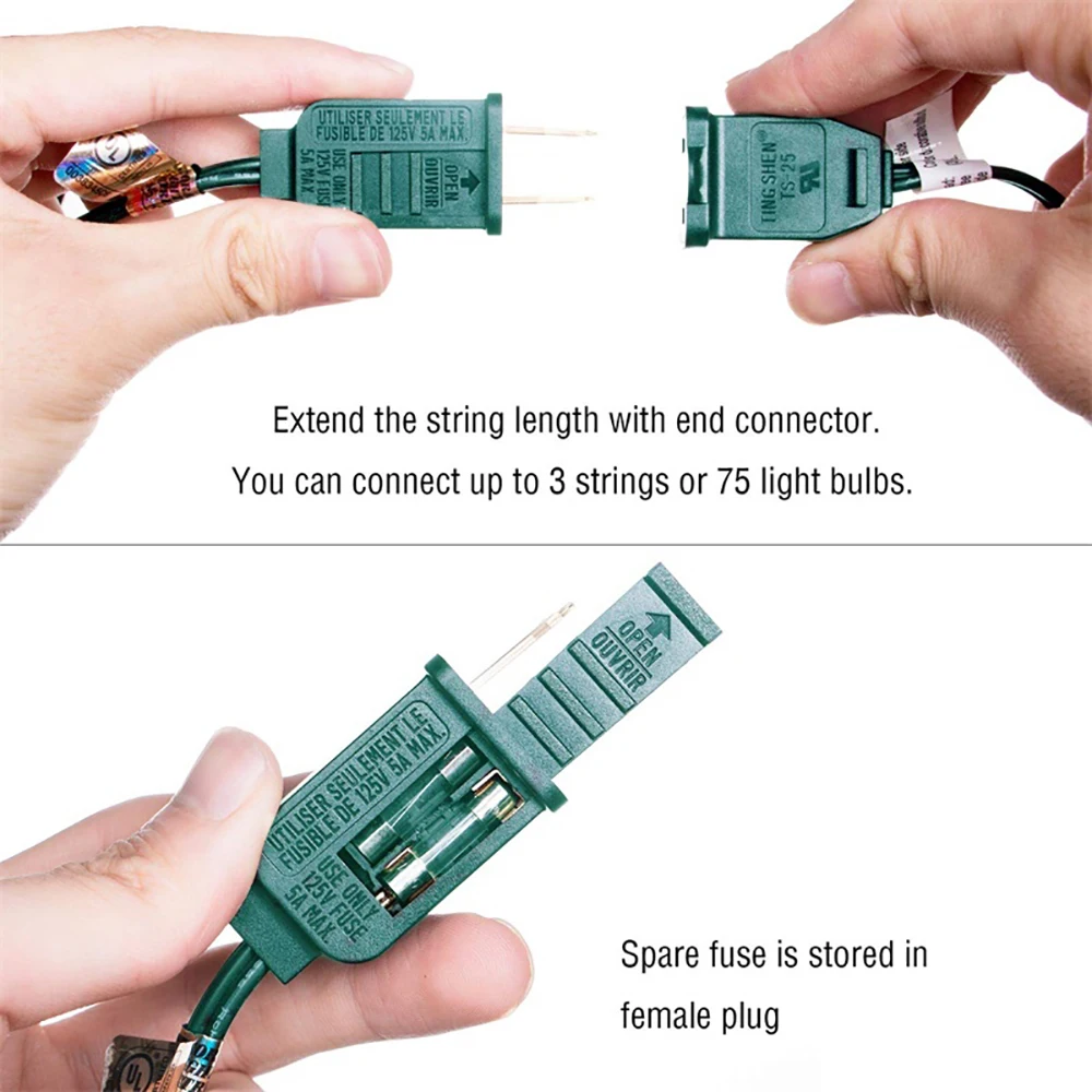 Mpow 37m LED String Light Christmas Lights Outdoor Waterproof Light Bulb AC110V220 Garland Christmas Decoration Party Backyard (2)