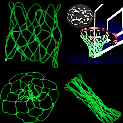 Basketball Net Glowing Light Shooting Training Luminous Backboard Rim Ball Mesh Nylon Standard Hoop Outdoor Basketball Net 1pc