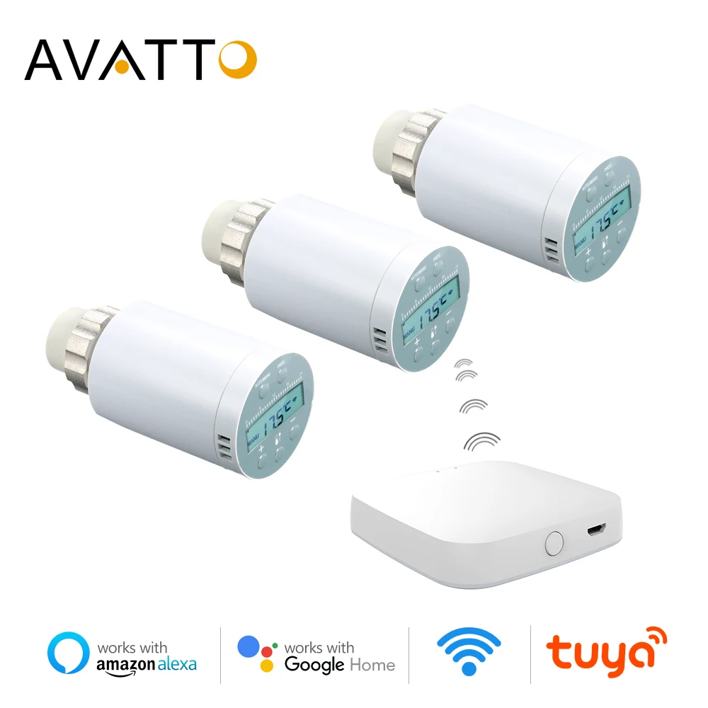 Умный термостат AVATTO Zigbee с дистанционным управлением работает Alexa Google Home|Умная