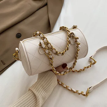 

Cylinder Bags PU Leather Crossbody Bags For Women 2020 Chain Trending Designer Shoulder Bag New Female Handbags Women's Hand Bag