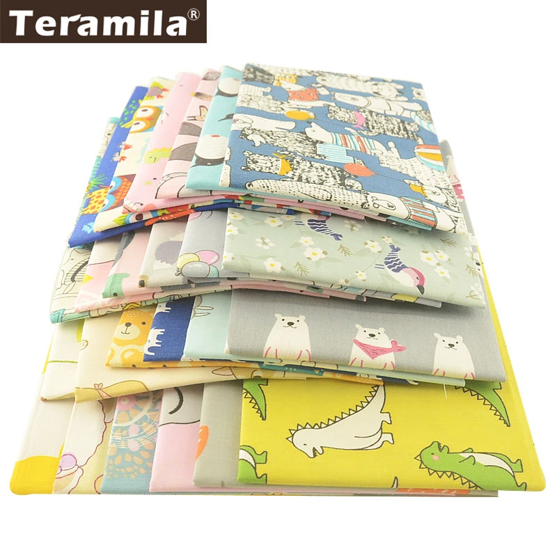 Teramila 100% хлопчатобумажная ткань с животным дизайном Telas 40x5 0 см/шт. DIY Пэчворк Stoffen