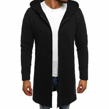 Мужской комбинированный однотонный Тренч с капюшоном, Складывающийся Кардиган с длинным рукавом, верхняя одежда блузка, Тренч, пальто для мужчин, стимпанк, длинные пальто