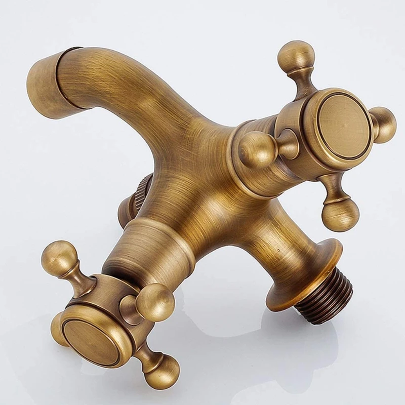 European Antique Faucet Dual Purpose Style Mop Pool Faucet Bathroom Wall Mounted Outdoor Garden Tap Brass Vintage Universal Repl bathroom faucet water tap faucet