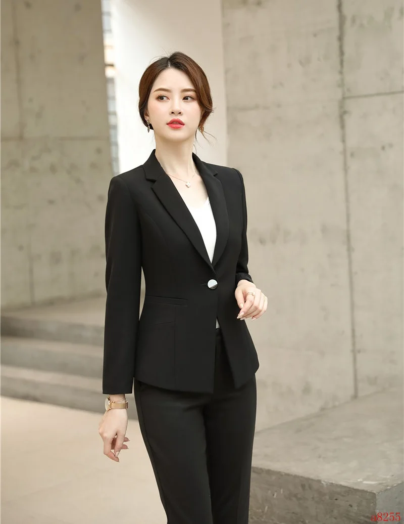 Formal Ladies White Blazer Women Business Suits with Pant and Jacket Sets Work Wear Clothes Pantsuits