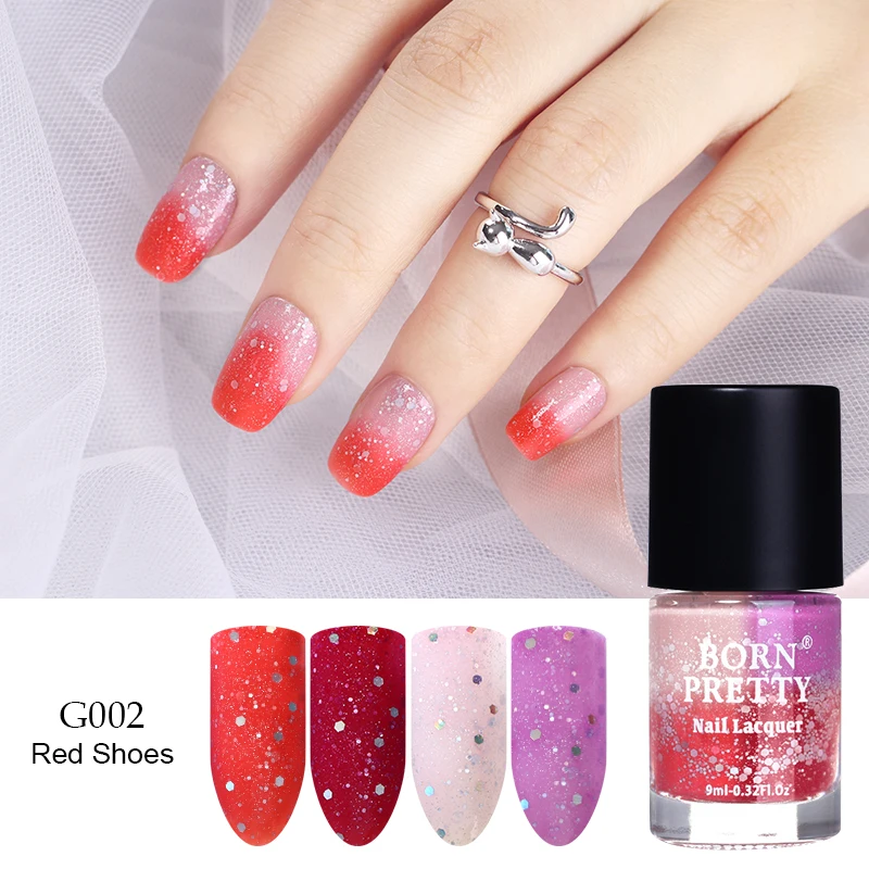 G002 BORN PRETTY термальный лак для ногтей для зимы, меняющий цвет, лак для ногтей, цветной лак для ногтей, 6 мл, сделай сам, маникюр - Цвет: G002