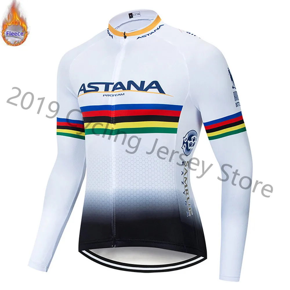 5 Pro team ASTANA Winter Thermal Fleece Long Clothes Set Men New Cycling Jersey Bib Bike Bicycle Ropa Ciclismo Bike Clothing - Цвет: 5
