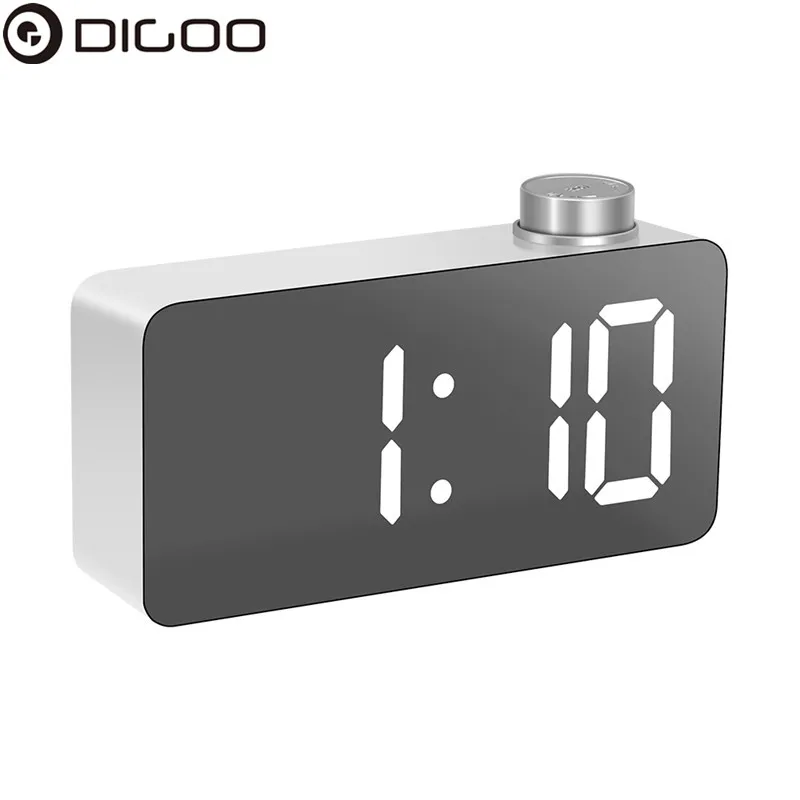 Digoo DG DM2 светодиодный зеркальный будильник Многофункциональные цифровые часы Повтор Fuction светодиодный дисплей ночной режим Настольный будильник