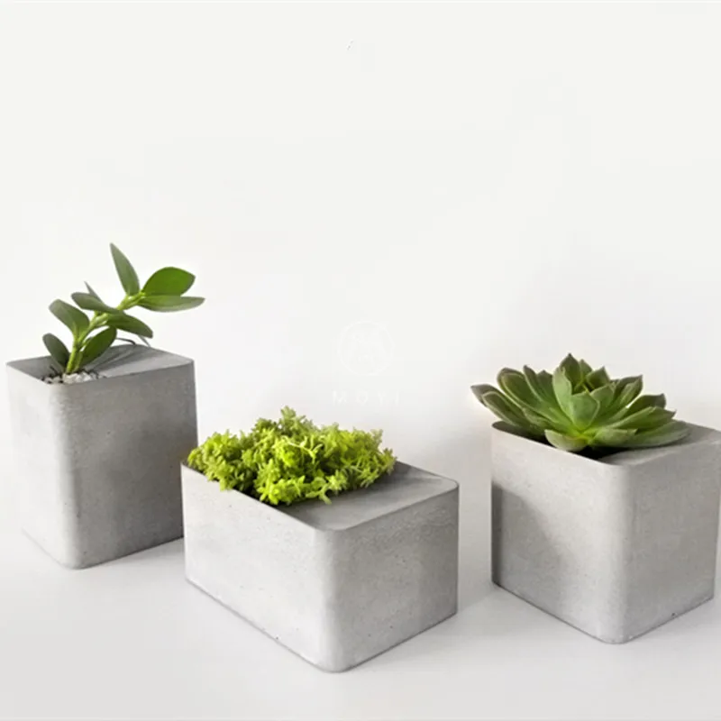 Concrete Flower Pot Mold Square Candle Holder Silicone Mould Handmade Home Decorating Moulds