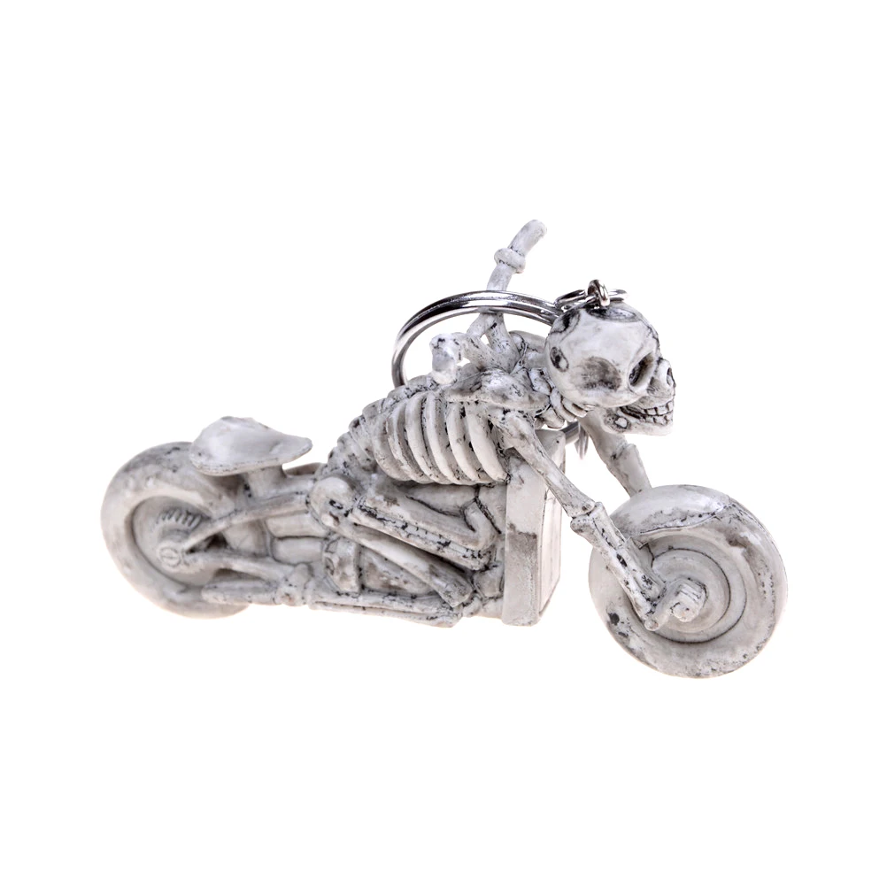 Vintage Rubber Devil Death Monster Pirate Trinket Motor Car Toy Motorcycle Toy Novelty Gift Key Chain Ring Skull Keychain Skull