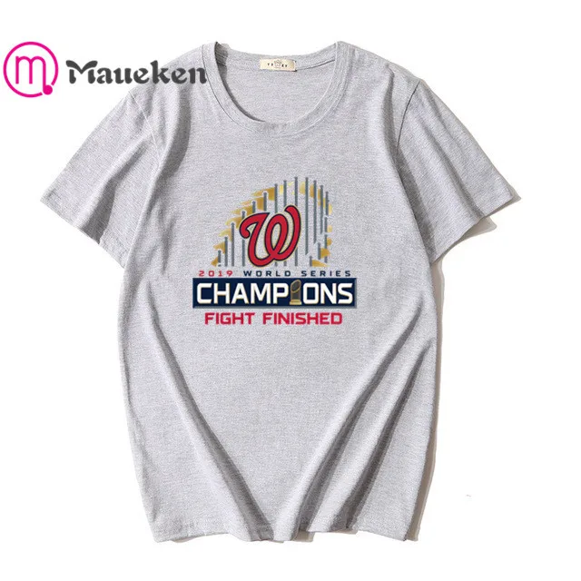 nationals world series champions T-Shirt Men Short Sleeve cotton O Neck T shirts for washington fans gift 004